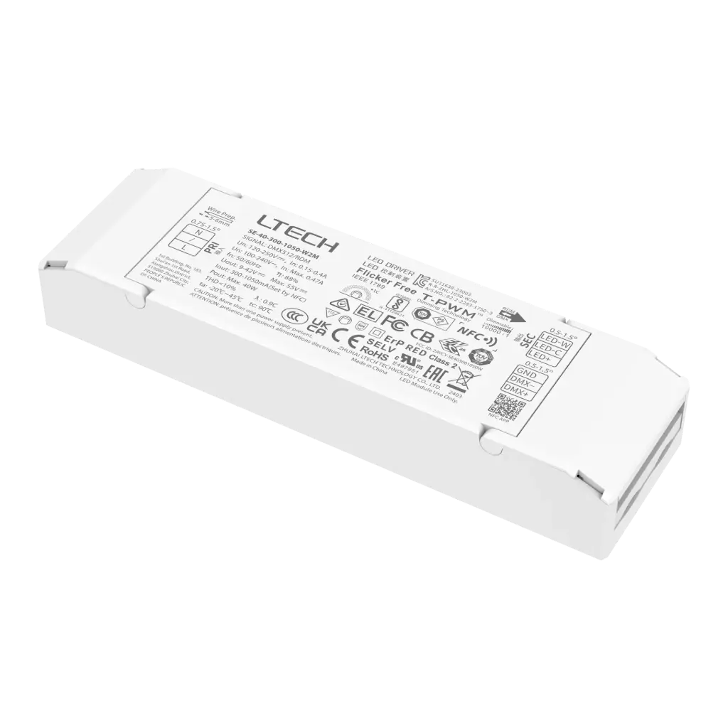 LTECH LTSYS Driver CC DMX 2CH 300-1050mA 40W NFC - SE-40-300-1050-W2M
