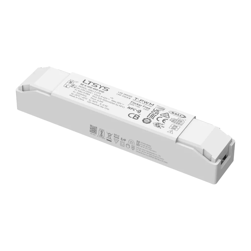LTECH LTSYS Driver CC DALI-2 DT6 1CH 100-450mA 6W NFC - SE-6-100-450-G1D