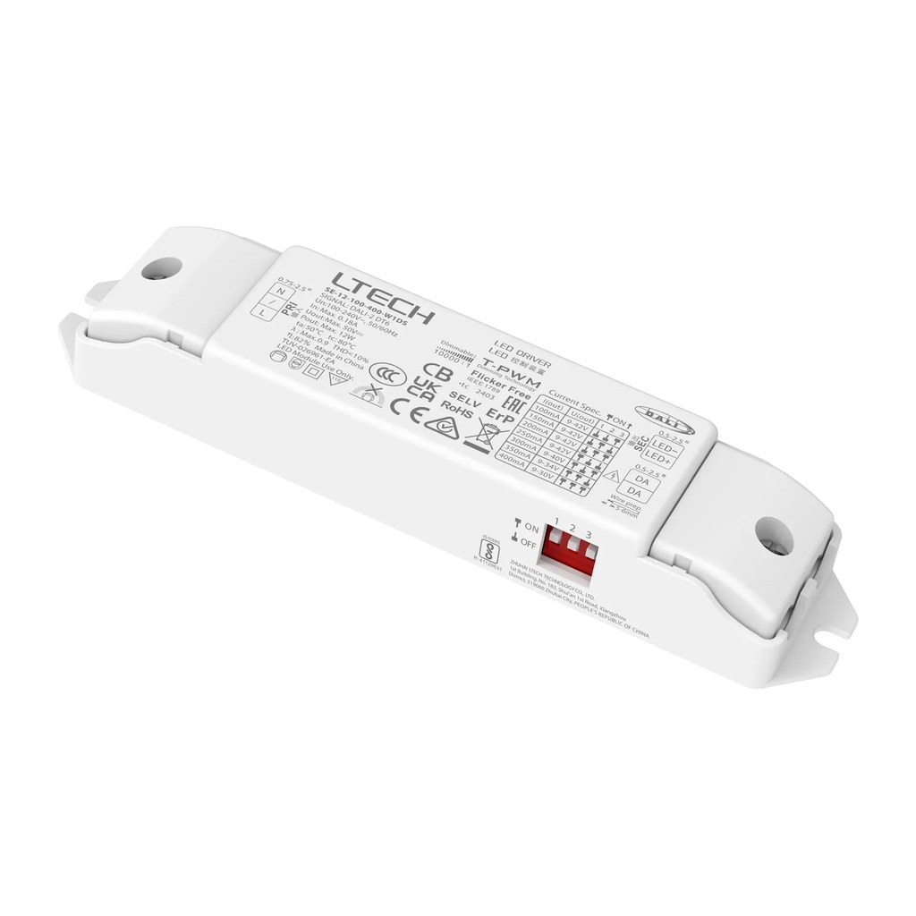 [2821901] LTECH LTSYS Driver CC DALI DT6 1CH 100-400mA 12W UL - SE-12-100-400-W1DS