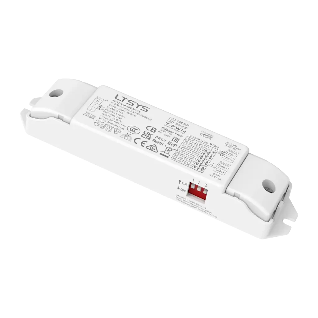LTECH LTSYS Driver CC 0-10V 1CH 100-400mA 12W - SE-12-100-400-W1AS