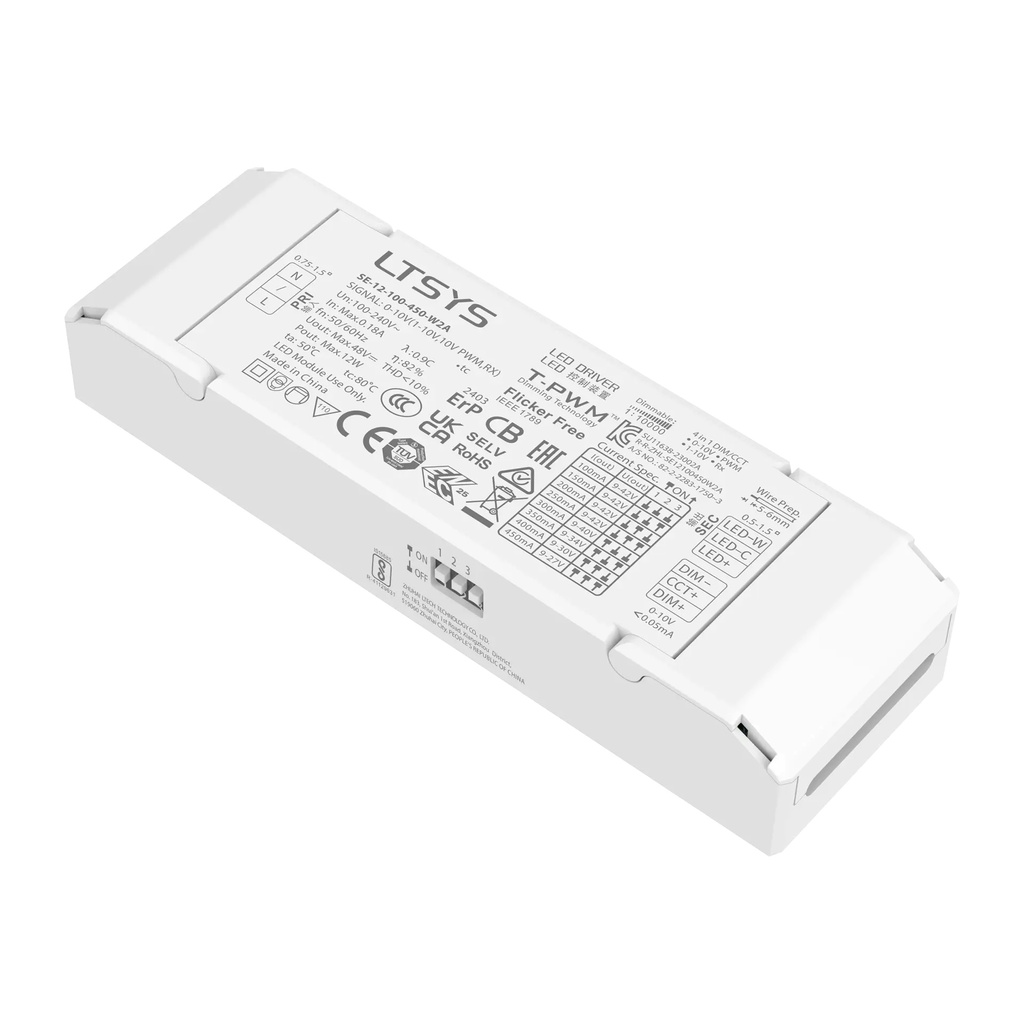 [2827111] LTECH LTSYS Driver CC 0-10V 2CH 100-450mA 12W - SE-12-100-450-W2A