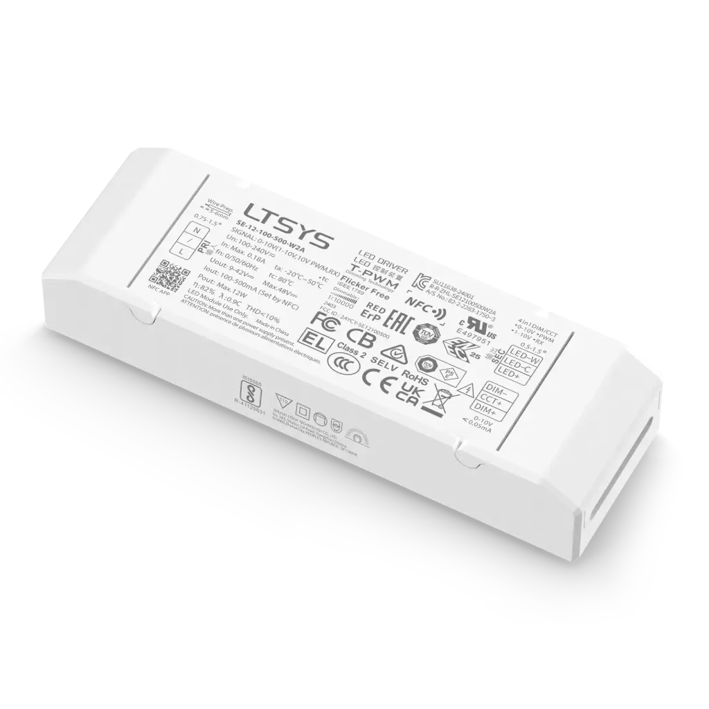 LTECH LTSYS Driver CC 0-10V 2CH 100-500mA 12W - SE-12-100-500-W2A