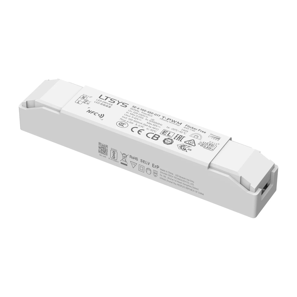 [2846511] LTECH LTSYS Driver CC TRIAC 1CH 100-450mA 6W - SE-6-100-450-G1T