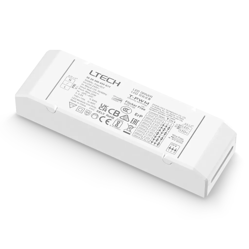 [2845900] LTECH LTSYS Driver CC TRIAC 1CH 300-650mA 20W - SE-20-300-650-G1T