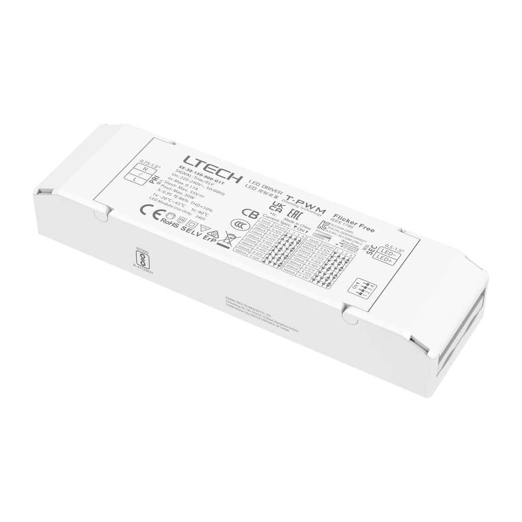 [2845800] LTECH LTSYS Driver CC TRIAC 1CH 150-900mA 30W - SE-30-150-900-G1T