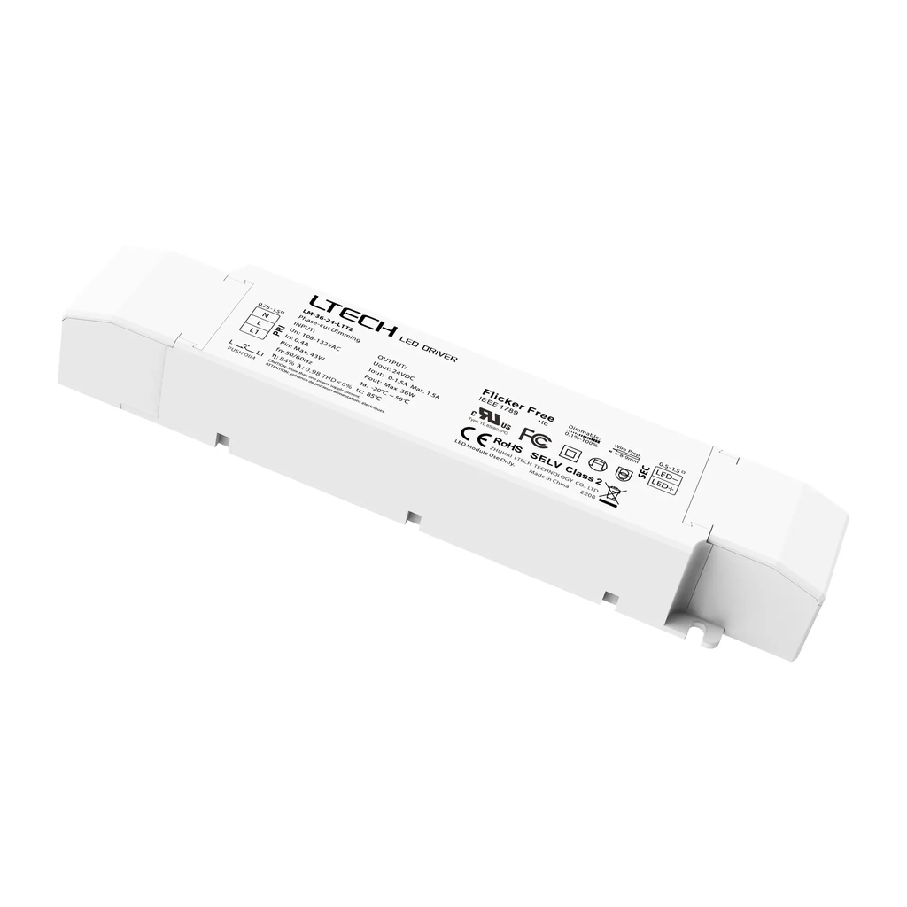 [2900110] LTECH LTSYS Driver CV TRIAC 1CH 24V 36W UL - LM-36-24-L1T2