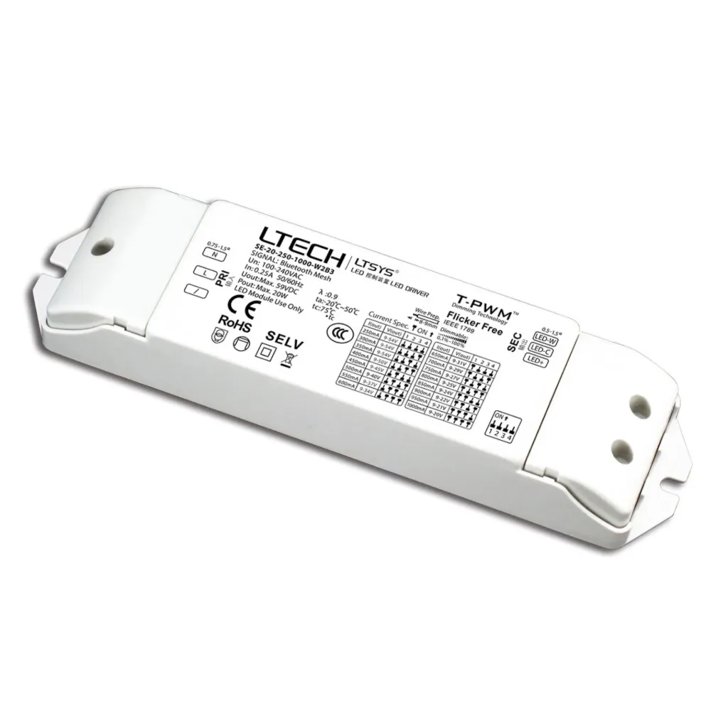 [2860200] LTECH LTSYS Driver CC TUYA IOT 2CH 250-1000mA 20W - SE-20-250-1000-W2B3
