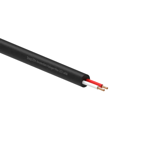 Flexible Rubber LED Cable 2 cores black - 100m